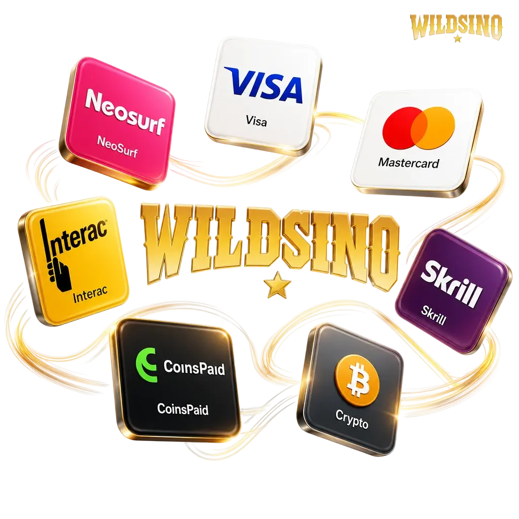 Wildsino payment methods available in Australia including Visa, Mastercard, Skrill, and crypto